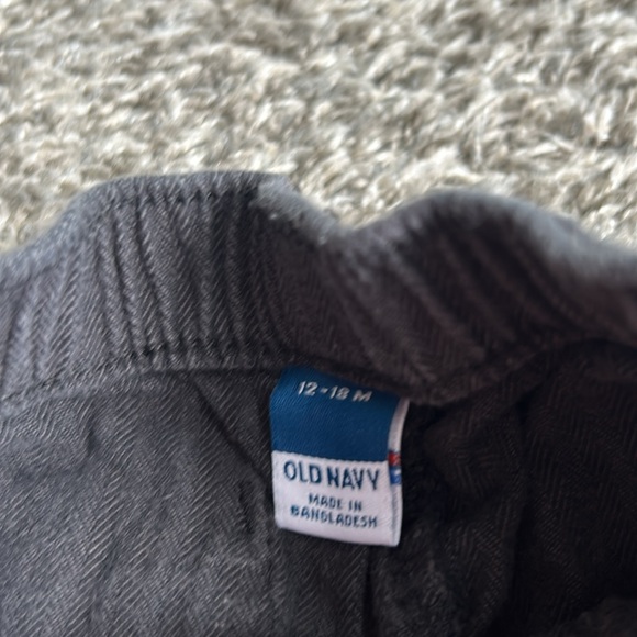 Old Navy dark gray pull on drawstring cargo pant toddler boy 12-18 months - Picture 2 of 5